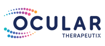 ocular-scaled-v2 Ocular Therapeutix logo with the word Ocular in bold blue letters and Therapeutix below in smaller text. Colorful dots form a curved pattern around the left side of the word Ocular.