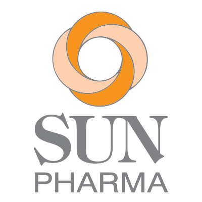 sun-pharma The Sun Pharma logo features two interlocking rings in orange and beige above the words SUN PHARMA written in bold, gray, uppercase letters.