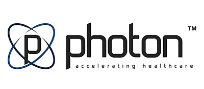 photon-scaled Logo with the word photon in bold, modern font. To the left, a stylized P is surrounded by overlapping ellipses. Under photon is the tagline accelerating healthcare.